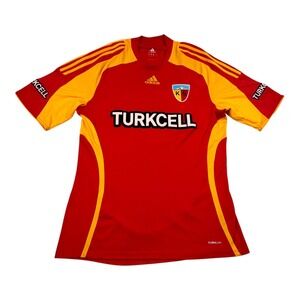 Kayserispor Jersey Mens Large Red Yellow Soccer Turkcell Number 6 Adidas Turkey